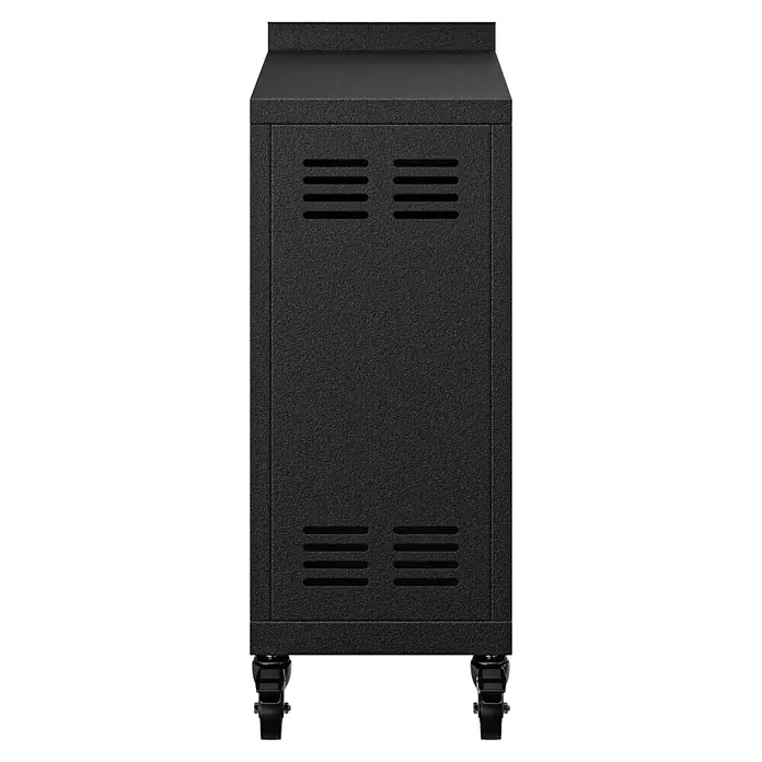 Kingstone Mueble auxiliar Cliff - Negro, An x Pr x Al: 31,2 x 50,9 x 78,2 cm - Rack de servidor negro con ruedas. Un robusto rack de servidor rodable para uso profesional en oficinas y centros de datos.