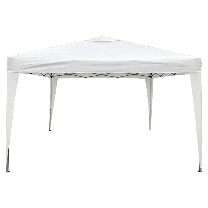 Sunfun Carpa plegable Easy Up - An x Pr: 300 x 300 cm, Blanco - Carpa plegable blanca para uso en exteriores. Proporciona sombra y protección contra la lluvia ligera, ideal para eventos y mercados.