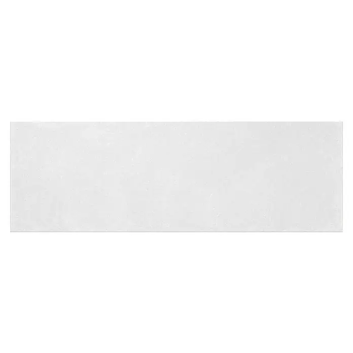 Revestimiento de pared Weekend - 30 x 90 cm, Blanco, Mate - Un fondo rectangular de azulejos blancos con una textura sutil, ideal para diseños modernos de baños o cocinas.