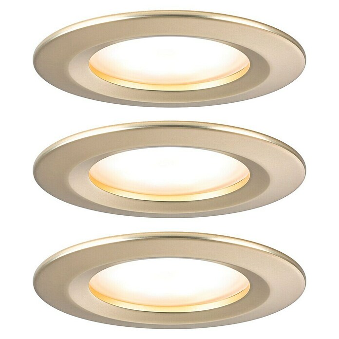 Paulmann Nova Set de focos LED empotrables redondos Coin 3-Stepdim (3 W, Oro, 3 ud., Blanco cálido) | BAUHAUS