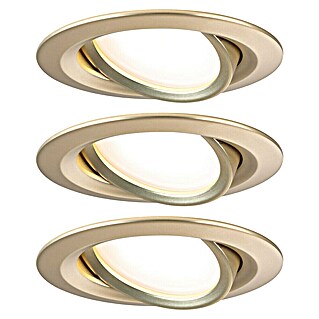 Paulmann Nova Set de focos LED empotrables Nova LED (6,5 W, 3 ud., Blanco cálido, 8,4 cm, Cromo)