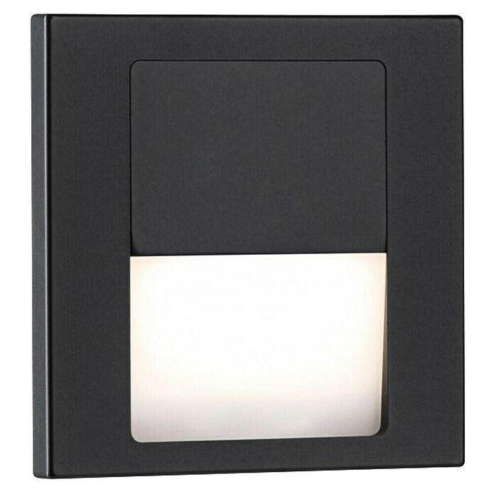 Paulmann Zidna LED svjetiljka Tsaro Follower  (1 W, D x Š x V: 3,6 x 8 x 8 cm, Crna mat, Topla bijela) | BAUHAUS