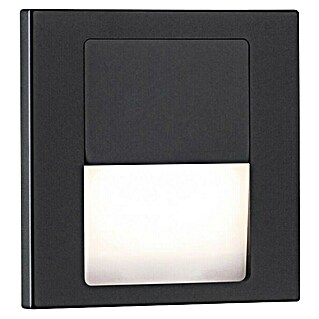 Paulmann Aplique de pared LED Tsaro Follower (1 W, L x An x Al: 3,6 x 8 x 8 cm, Negro Mate, Blanco cálido)