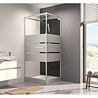 Aurlane Komplettdusche Study 90 (90 x 90 x 225 cm, Schwarz/Grau/Silber)