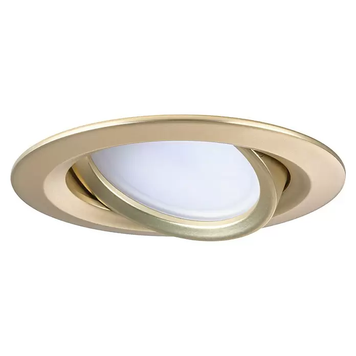 Paulmann Nova LED-Einbauleuchten-Set - 6,5 W, 3 Stk., Warmweiß, Durchmesser: 8,4 cm, Gold - Einstellbarer, runder LED-Einbaustrahler in gebürstetem Gold.
