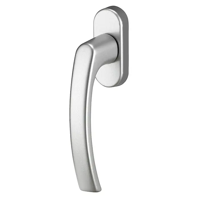 Portaferm Fenstergriff - Vierkantstift: 7 mm, Silber, Universell einsetzbar, U-Form - Ein glänzender, silberfarbener Fenstergriff, der eine elegante und moderne Ästhetik für jedes Fenster bietet.