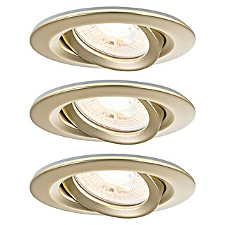 Paulmann Nova Set de focos LED empotrables Nova Coin (7 W, Blanco cálido, IP65, 3 ud., Oro)