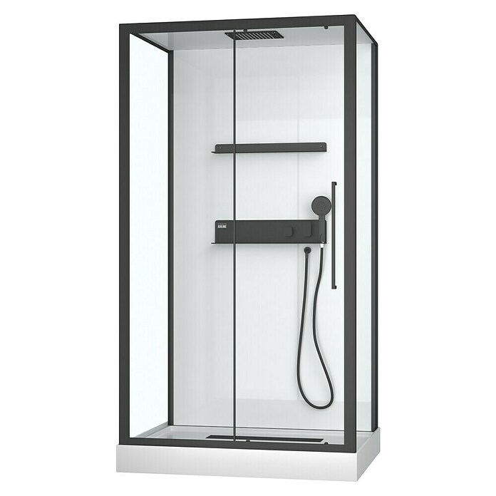Aurlane Komplettdusche Phantom 3 (90 x 115 x 217 cm, Weiß/Schwarz) | BAUHAUS