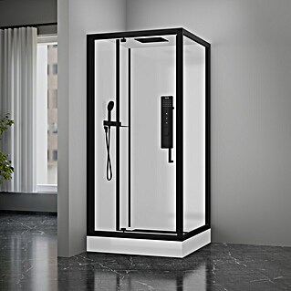 Aurlane Komplettdusche Urban 2 Square (90 x 90 x 215 cm, Weiß/Schwarz)