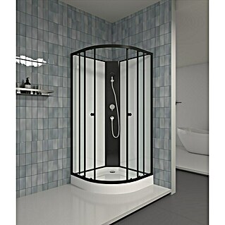 Aurlane Komplettdusche Black & White (85 x 85 x 200 cm, Weiß/Schwarz)
