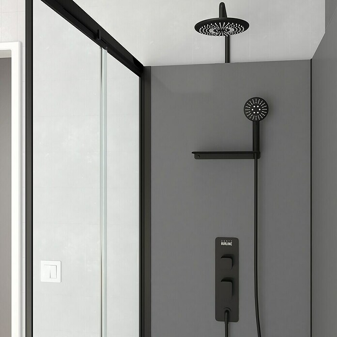Aurlane Cabina de ducha Touch Rectangle (80 x 110 x 215 cm, Negro) | BAUHAUS