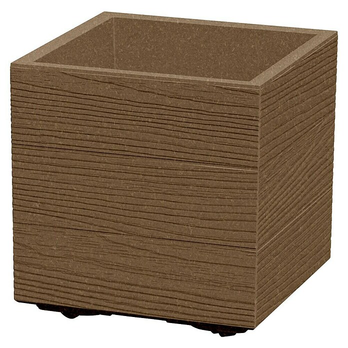 Lienbacher Pflanzkübel eckig Madera Square Eco (L x B x H: 28 x 28 x 29 cm, Kunststoff, Natur) | BAUHAUS