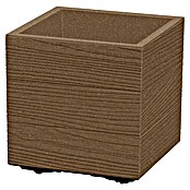 Lienbacher Pflanzkübel eckig Madera Square Eco (L x B x H: 28 x 28 x 29 cm, Kunststoff, Natur) | BAUHAUS