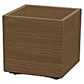 Lienbacher Pflanzkübel eckig Madera Square Eco (L x B x H: 38 x 38 x 38 cm, Kunststoff, Natur) | BAUHAUS