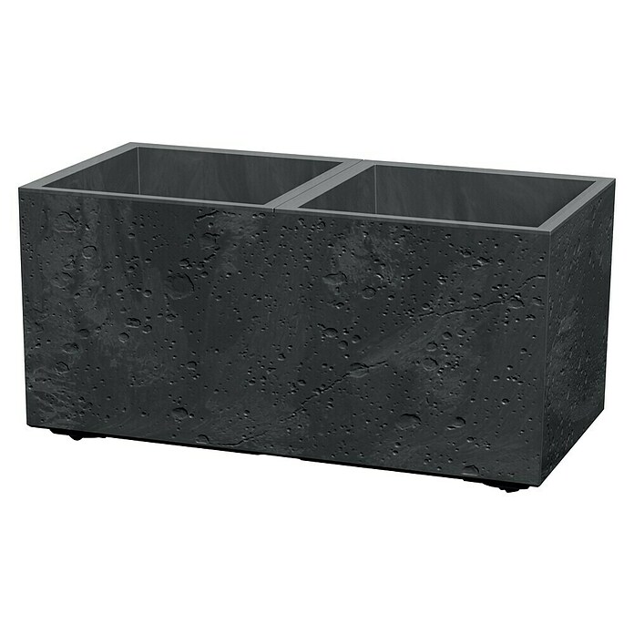 Lienbacher Pflanztopf Sierra Case (B x H: 77 x 38 cm, Betonoptik, Kunststoff, Schwarz) | BAUHAUS