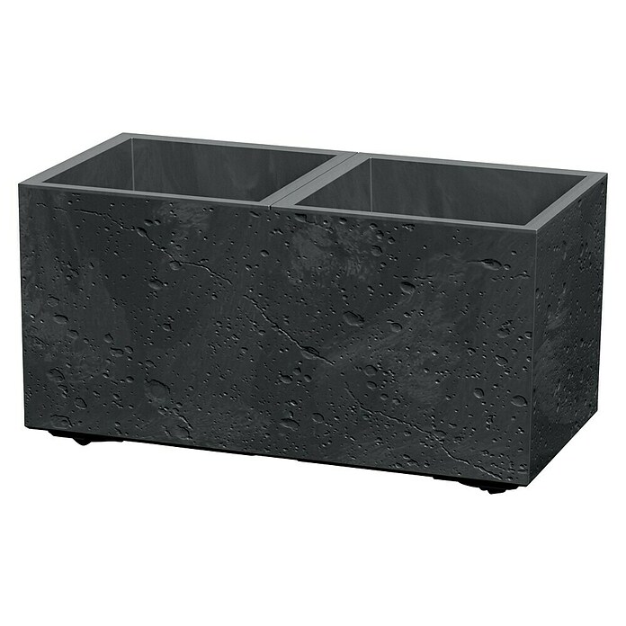Lienbacher Pflanztopf Sierra Case (B x H: 57 x 28 cm, Betonoptik, Kunststoff, Schwarz) | BAUHAUS