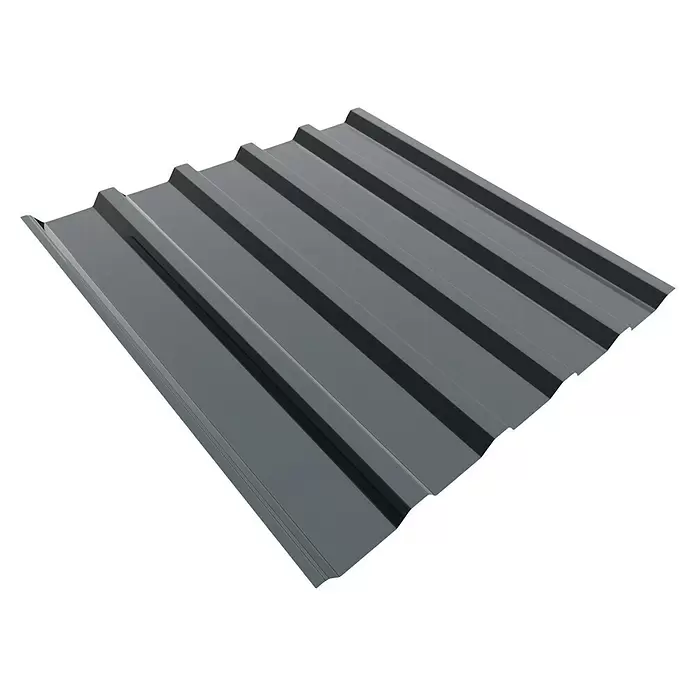 Metdach Dachblech TR35 - 350 cm x 103,5 cm x 0,5 mm, Anthrazit - Dunkelgraues Wellblech für Dächer mit ausgeprägten Rillen und Tälern, geeignet für Industrie oder Wohngebäude.