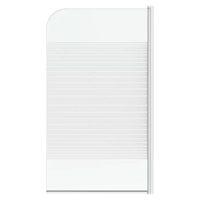 Aurlane Badewannenaufsatz White Elegance - B x H: 75 x 140 cm, 1 Stk., Weiß - Weißer, halbtransparenter Sichtschutz mit Querstreifen und abgerundeter Ecke.