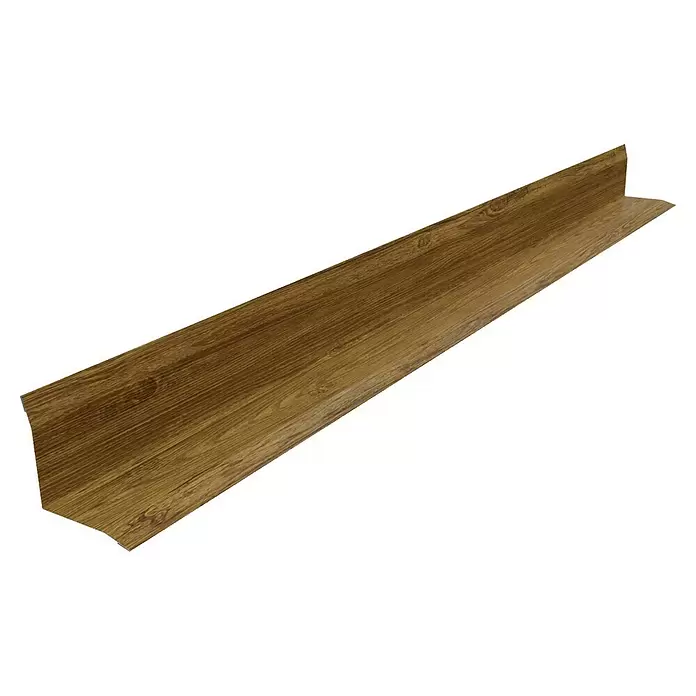 Metdach Inneneck-Profil WP - Goldeiche, Länge: 100 cm, Stahl - Braunes Holzoptik-Winkelprofil für Böden oder Treppenkanten.