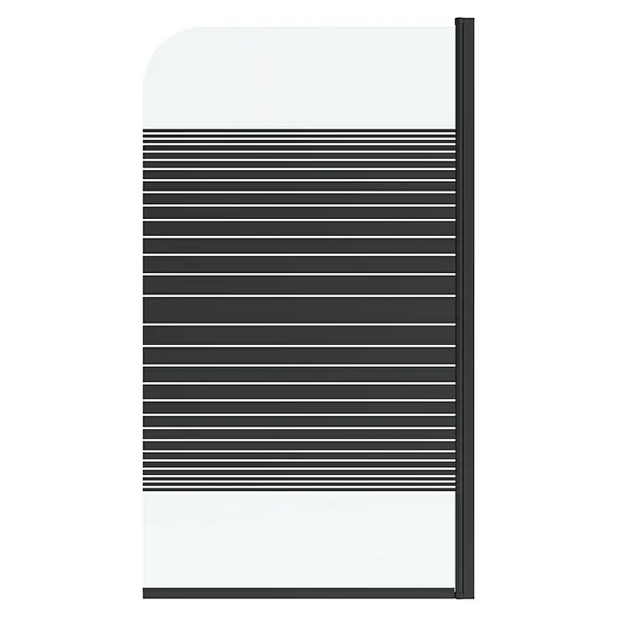 Aurlane Badewannenaufsatz Black Lines - B x H: 75 x 140 cm, 1 Stk., Schwarz - Moderne Duschwand mit einem klaren, minimalistischen Design und horizontalen Streifen, die für einen stilvollen Akzent im Badezimmer sorgen.