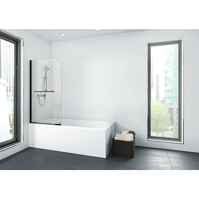 Aurlane Badewannenaufsatz Black Spirit (B x H: 75 x 140 cm, 1 Stk., Schwarz) | BAUHAUS