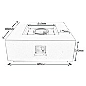 Nora Flames Brasero de gas Loa (16 kW, L x An x Al: 86 x 86 x 35 cm, Acero, Negro) | BAUHAUS
