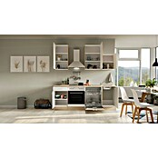 Flex-Well Samoa Küchenzeile Typ 1 (Breite: 220 cm, Höhe: 234 cm, Weiß/Braun, Mit Elektrogeräten) | BAUHAUS