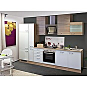 Flex-Well Samoa Küchenzeile (Breite: 310 cm, Höhe: 234 cm, Weiß/Braun, Mit Elektrogeräten) | BAUHAUS