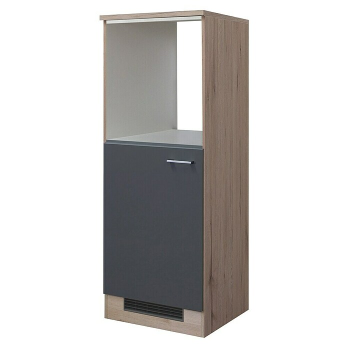 Flex-Well Tiago Demi-Geräteumbauschrank (B x T x H: 60 x 57 x 168,5 cm, Basaltgrau matt) | BAUHAUS