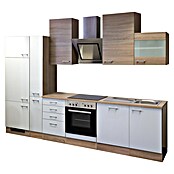 Flex-Well Samoa Küchenzeile (Breite: 310 cm, Höhe: 234 cm, Weiß/Braun, Mit Elektrogeräten) | BAUHAUS