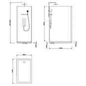 Aurlane Cabina de ducha Touch Rectangle (80 x 110 x 215 cm, Negro) | BAUHAUS