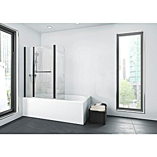 Aurlane Badewannenaufsatz Black Spirit (B x H: 125 x 140 cm, 3 Stk., Schwarz)