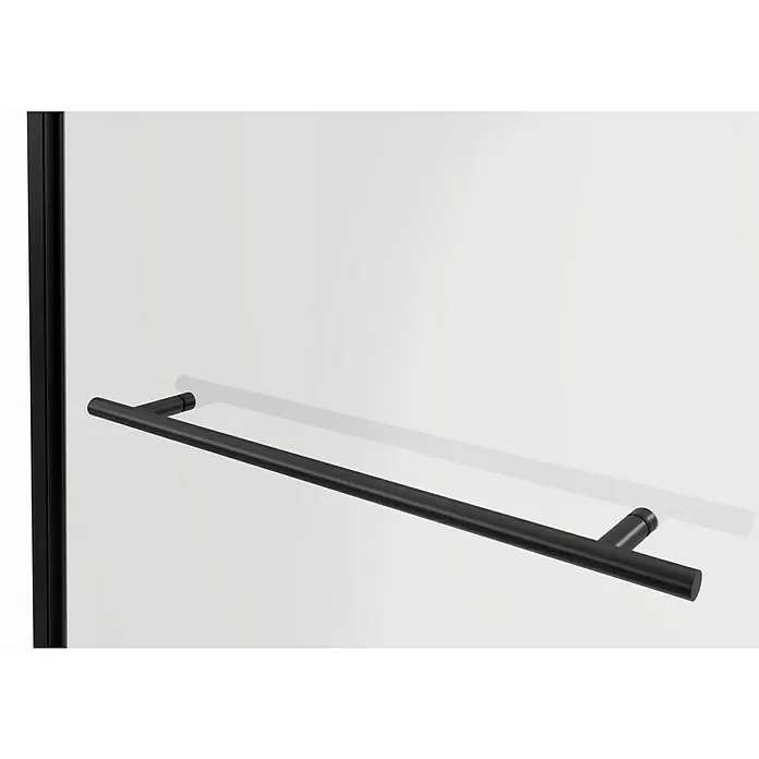 Aurlane Badewannenaufsatz Black Spirit - B x H: 125 x 140 cm, 3 Stk., Schwarz - Duschkabinentürgriff aus schwarzem Metall. Modernes Design für Badezimmer.