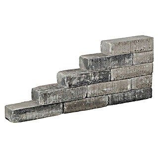 Stapelsteen Authentiek Grijs Zwart (Beton, l x b x d: 40 x 15 x 10 cm, Grijs)