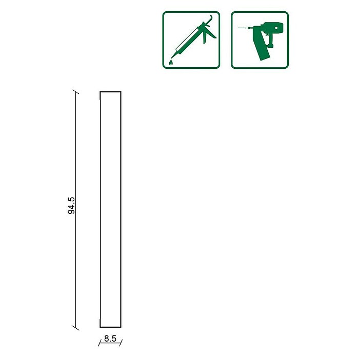 Stenski panel Shaker  (Do x Š x De: 1.180 x 94,5 x 8,5 mm, MDF) | 5048 - Akustikpaneele | GCDB - Paneele | GCD - Wand Boden Decke Leisten | GC - Wand Boden Decke Leisten | G - Holz/Bauelem | BAUHAUS