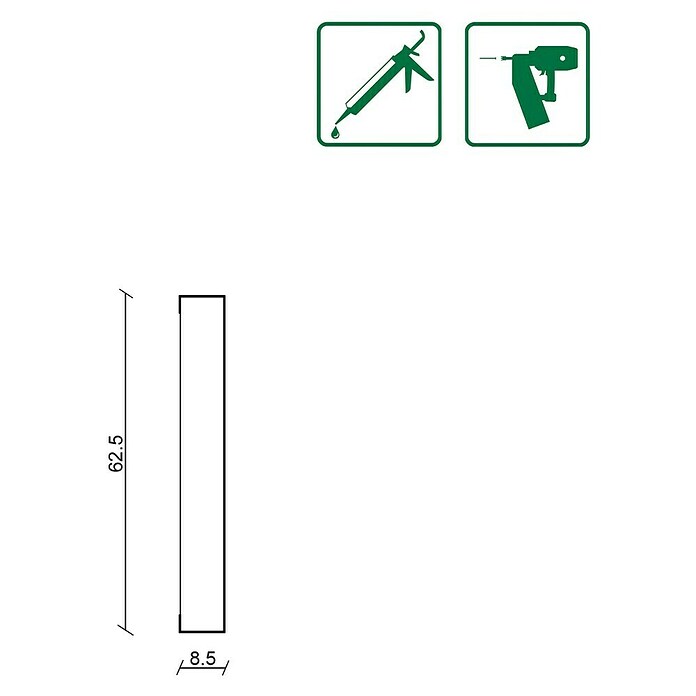 Stenski panel Shaker  (Do x Š x De: 1.180 x 62,5 x 8,5 mm, MDF) | 5048 - Akustikpaneele | GCDB - Paneele | GCD - Wand Boden Decke Leisten | GC - Wand Boden Decke Leisten | G - Holz/Bauelem | BAUHAUS
