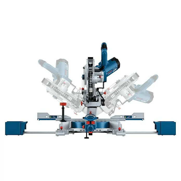Bosch Professional Kapp- & Gehrungssäge GCM 305-216 D - 1.200 W, Durchmesser Sägeblatt: 216 mm, Leerlaufdrehzahl: 5.200 U/min - Bild einer Bosch Kapp- und Gehrungssäge GCM 18V-305 GDC Professional, die sich durch ihre Flexibilität und Präzision auszeichnet.