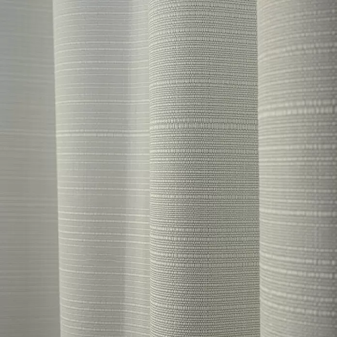 Elbersdrucke Thermovorhang Embrace - B x H: 140 x 255 cm, 100 % Polyester, Beige - Hellgraue Vorhänge aus Webstoff mit horizontaler Struktur, in sanften Falten drapiert.
