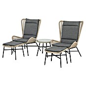Conjunto de muebles Frida (5 pzs., Acero/Textiline, Antracita/Marrón) | BAUHAUS