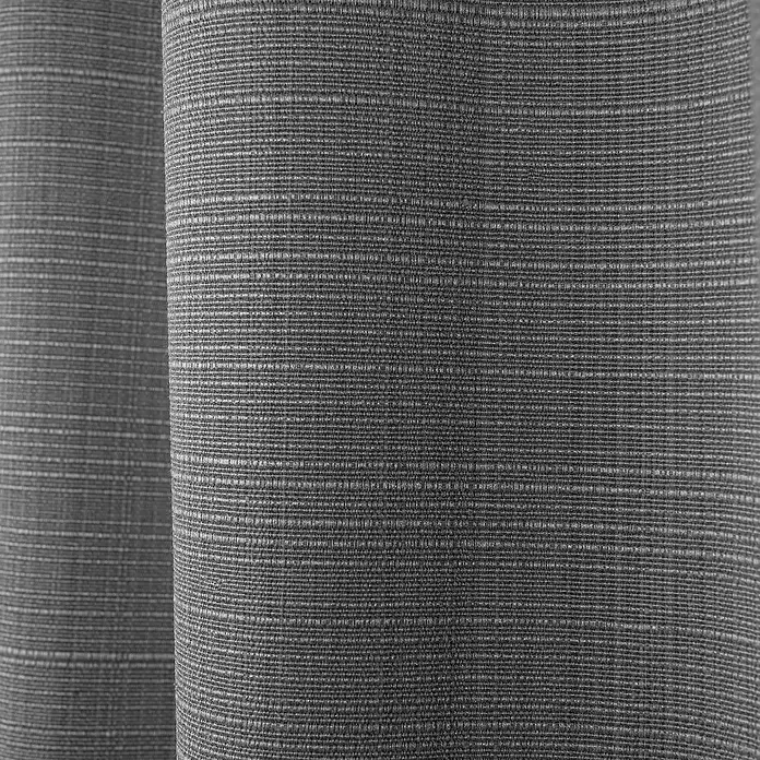 Elbersdrucke Thermovorhang Embrace - B x H: 140 x 255 cm, 100 % Polyester, Grau - Grauer, strukturierter Gardinenstoff mit horizontaler Webung, sanft gefaltet.