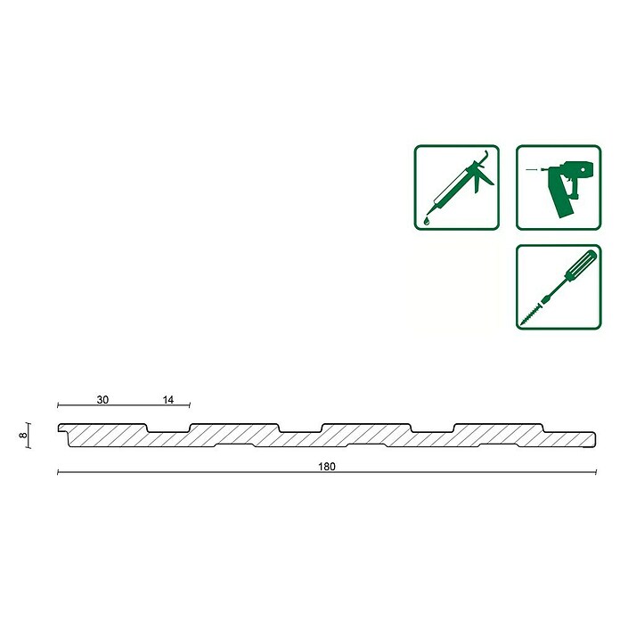 Stenski panel Wally Tiger  (Do x Š x De: 2.670 x 180 x 8 mm, MDF) | 5048 - Akustikpaneele | GCDB - Paneele | GCD - Wand Boden Decke Leisten | GC - Wand Boden Decke Leisten | G - Holz/Bauelem | BAUHAUS