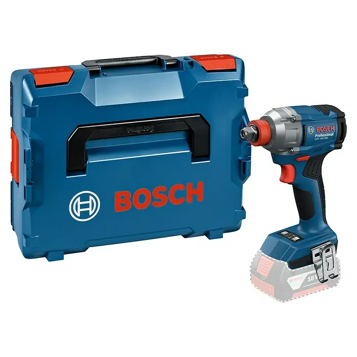 Bosch Professional AMPShare 18V Akku-Drehschlagschrauber GDX 18V-285 - 18 V, Ohne Akku, 285 Nm - Bosch Professional Akku-Schlagschrauber GDH 18V-280 mit blauem Werkzeugkoffer. Kraftvolles Werkzeug für Profis.