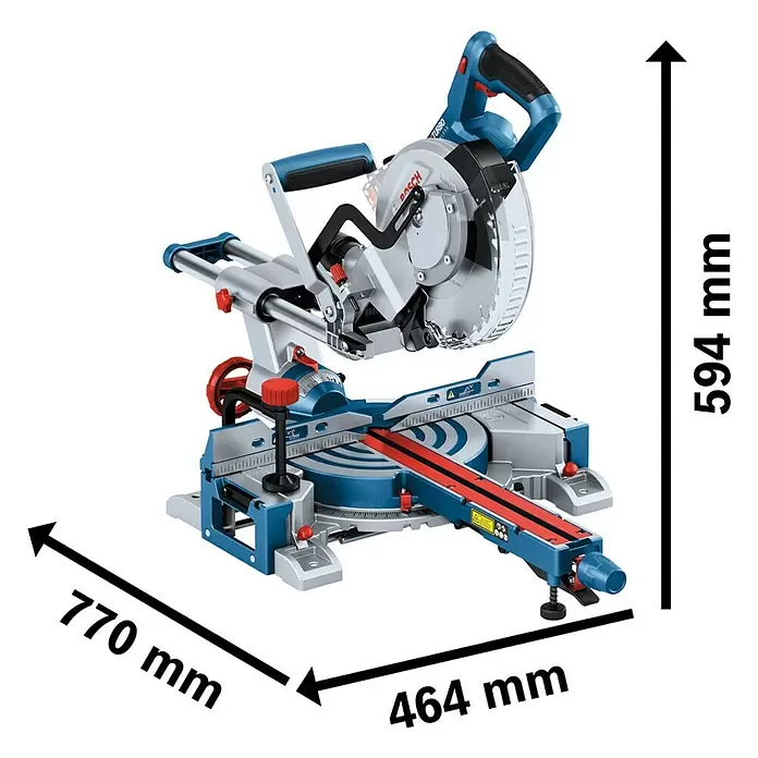 Bosch Professional AMPShare 18V Akku-Kapp- & Gehrungssäge GCM 18V-216 D - 18 V, Ohne Akku, 5.000 U/min - Bläulich-silberne Bosch Kapp- und Gehrungssäge, Maße: 770x464x594 mm.
