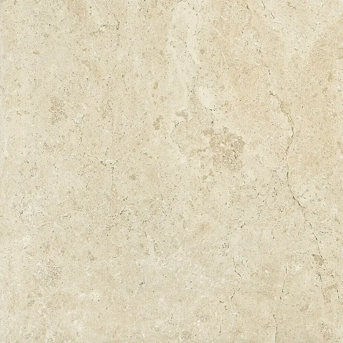 Pavimento porcelánico Ostuni - 60 x 60 cm, Beige, Mate, Rectificado - Elegante baldosa cuadrada con un patrón de mármol color crema y textura sutil, ideal para interiores elegantes.