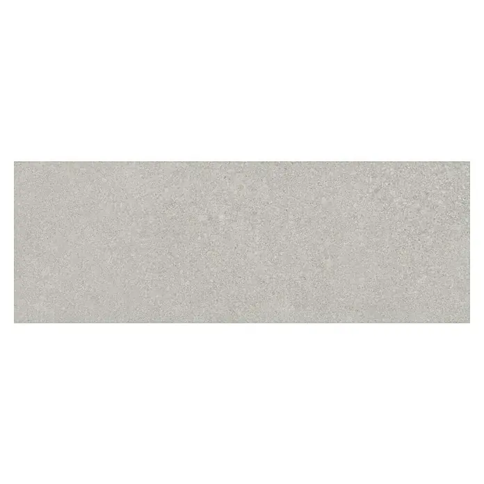 Revestimiento de pared Yafra - 30 x 90,2 cm, Gris, Mate, Rectificado - Primer plano de una superficie de baldosa de aspecto de terrazo gris claro, que muestra una textura duradera y elegante para espacios interiores.