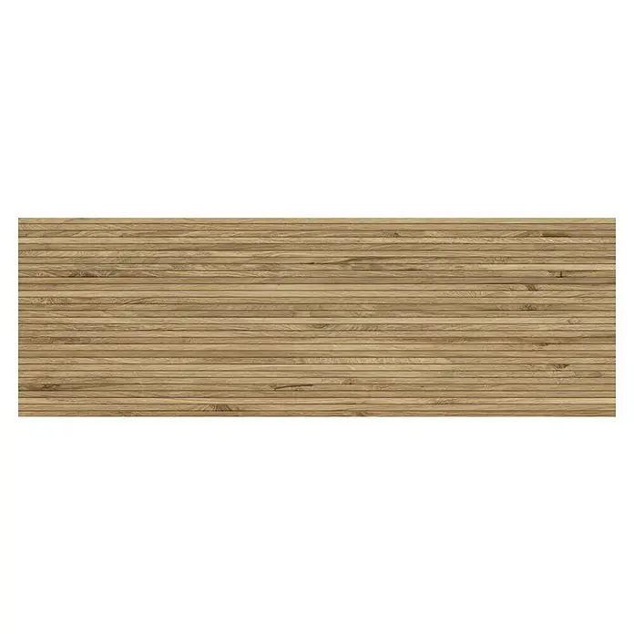 Revestimiento de pared Suite Chablis - 30 x 90,2 cm, Roble, Mate, Rectificado - Paneles de madera con rayas horizontales.
