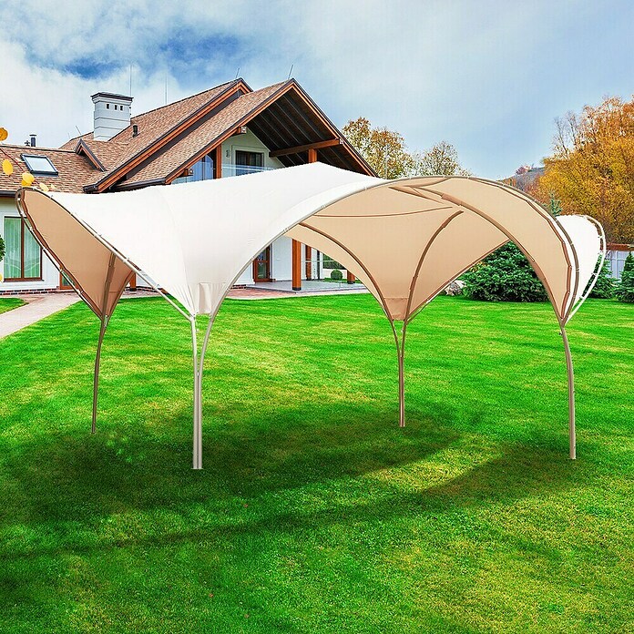 Pérgola estándar Atriz (An x Pr: 5,3 x 5,3 m, Color del armazón: Plateado, Acero) | BAUHAUS