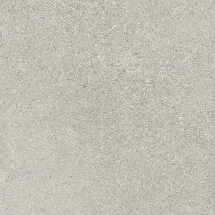 Pavimento porcelánico Yafra - 60 x 60 cm, Gris, Mate, Rectificado - Baldosa de terrazo gris con finas motas, ideal para suelos y paredes modernos, que combina elegancia y durabilidad.\n