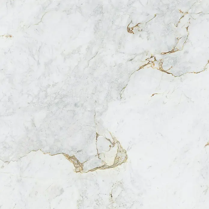 BHS Showroom Pavimento porcelánico Mármore Paraná - 90 x 90 cm, Blanco, Mate, Rectificado - Elegante placa de mármol con delicadas vetas doradas, ideal para superficies de alta calidad y acentos elegantes. La elección perfecta para diseños lujosos.