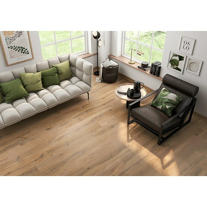 Pavimento porcelánico Panama (20 x 120 cm, Roble, Mate, Rectificado) | BAUHAUS